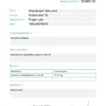 Laboratory Test Results for Dianabol 10 mg Tablets - Proper labs